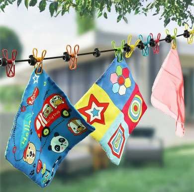 Multi-Functional 3.6metre Elasticated Travel Washing line, Multi-Coloured Portable, Outdoor Camping, Windproof Clothes Drying Rack, - Image 2