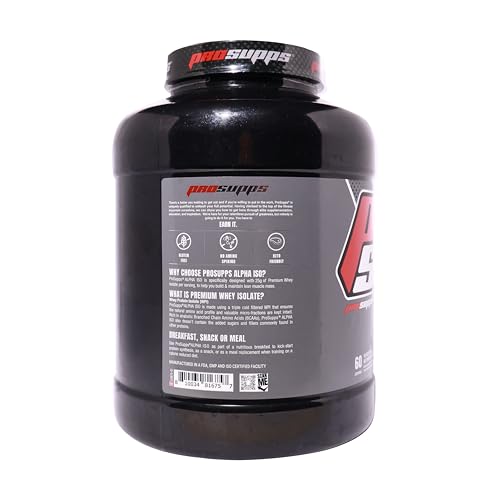 Image of PS PROSUPPS Alpha Iso Premium Whey Isolate|Whey Protein Isolate For Muscle Growth&Recovery|Isolate Whey Protein For Muscle Gain|25G Protein&12G Eaa,Zero Sugar|1.8Kg(Chocolate Dessert)