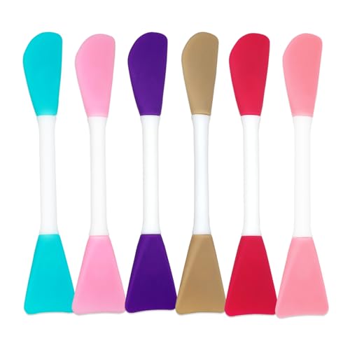 6PCS Silicone Face Mask Brush, Flexible Silicone Brush Applicator for face, Facial Cleansing Brushes Mask Makeup Brushes