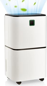 TANGZON 12L/Day Dehumidifier, 3 Modes Low Noise Dehumidifiers with Digital Humidity Display, Continuous Drainage, Laundry Drying, Sleep Mode, Child Lock & Timer, for Damp Mould Condensation12H Timer