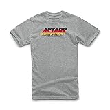 Camiseta clásica de algodón Alpinestars, Split Time tee, Camisa Manga Corta, Brezo Gris, L, Hombre