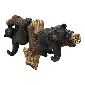 Ebros Whimsical Forest Rustic 2 Playful Black Bears Dangling On Tree Branches 3 Pegs Wall Hooks 9.25" Wide Hanger Bear Themed Wall Mount Coat Hat Keys Hook Decor Hanging Sculpture Plaque Ebros Whimsical Forest Rustic 2 Playful Black Bears Dangling On Tree Branches 3 Pegs Wall Hooks 925 Wide Hanger Bear Themed Wall Mount Coat Hat Keys Hook Decor Hanging Sculpture Plaque