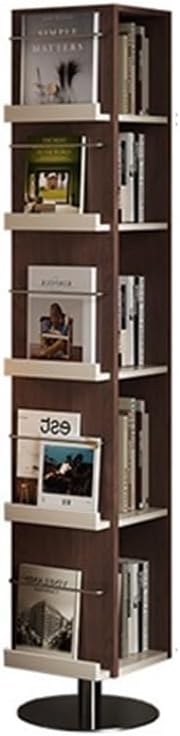 Magazine Rack, Ancient Solid Wood Magazine Rack Floor, Rotating Newspaper Shelf Brochure Display Stand