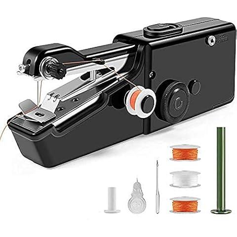 SiddenGold Handheld Sewing Machine, Mini Portable Electric Sewing Machine for Beginners, Home DIY and Travel, Quick Handy Repairing Stitch Tool for Fabric, Clothing, Kids Cloth, Black M Cover