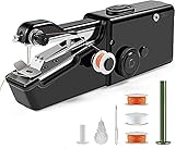 Handheld Sewing Machine, Mini Portable Electric Sewing Machine for Beginners, Home DIY and Travel, Quick Handy Repairing Stitch Tool for Fabric, Clothing, Kids Cloth, Black