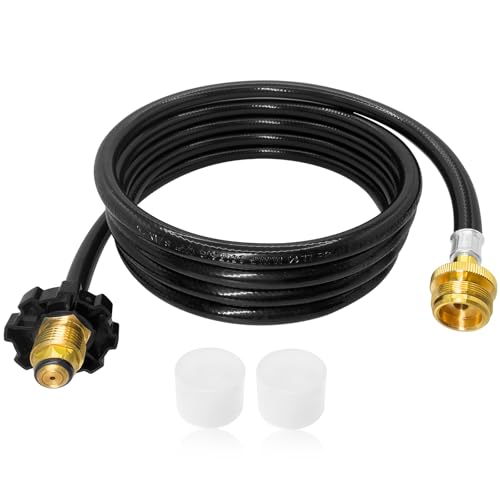 F273704 10FT Propane Hose Fits for Portable Heaters & Grill Etc, Heater Propane Hose with POL Fitting Connect 5-40 lb Propane Tanks, for Grill Propane Hoses, CSA Certified.