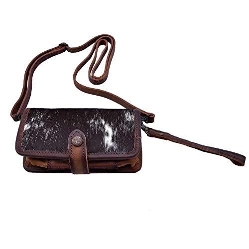 Sts Ranchwear Women's Western Leather Crossbody Wallet, Cowhide/Tornado Brown, One Size #TOP2