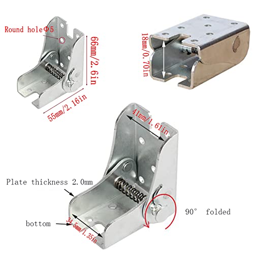 Folding Bracket Self Locking Hinge Table Leg Fittings and Angle Braces for Folding Table Leg (4 Pair)