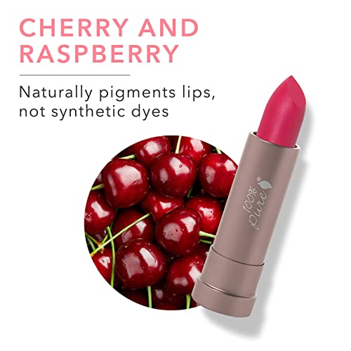 100% Pure Cocoa Butter Matte Lipstick Full Stay All Day Coverage, Lasting Moisturizing Natural Lip Color For All Skin Tones, Vegan Fruit Pigmented Protea (Neutral Berry W/Fuschia Undertone) - 0.15 Oz #TOP3