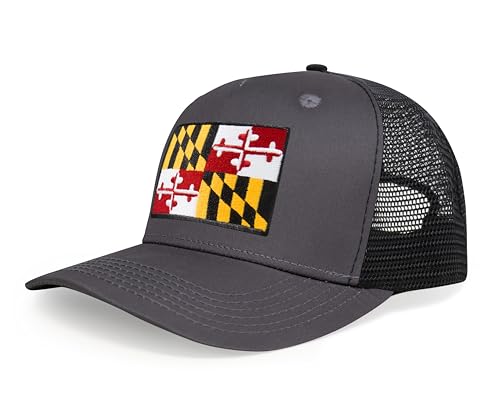 Image of International Tie State Hat for Men and Women, Adjustable Snapback Trucker Baseball Cap with Embroidered Patch