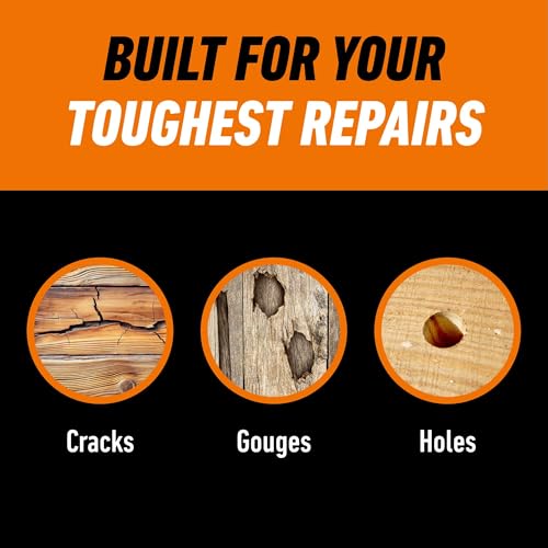 Image of Gorilla All Purpose Wood Filler, Natural Finish, 16 Ounce Tub (Pack of 2) - Water Resistant for Indoor or Outdoor Projects and Repairs