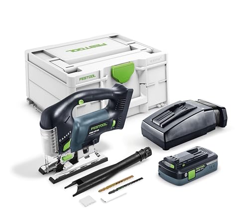 Festool Akku-Pendelstichsäge PSBC 420 HPC 4,0 EBI-Plus CARVEX (mit Akkupack, Schnellladegerät, Stichsägeblatt-Set: WOOD FINE CUT und WOOD UNIVERSAL, Splitterschutz), im Systainer
