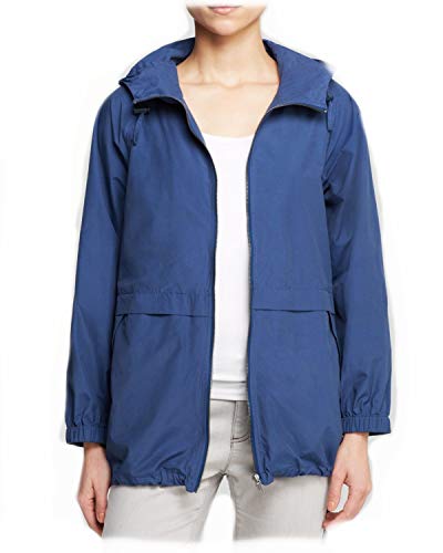 Eileen Fisher Weather Resistant Cotton Nylon Denim Hooded Anorak Xs #TOP25