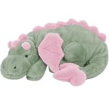 ARELUX Large 36in Cute Dragon Stuffed Animals Plush Toy Soft Matcha Green Pterosaur Plushie Giant Fuzzy Dinosaur Pillow Plushies with Pink Wings Cuddly for Friends Family Member