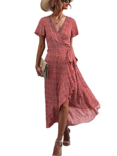 Robe longue d'été bohème rouge pour vos soirées en terrasse et flâneries