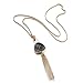 eManco "Golden Fleeting" Bohemian Tassel Pendant Long Statement Necklace Women Jewelry