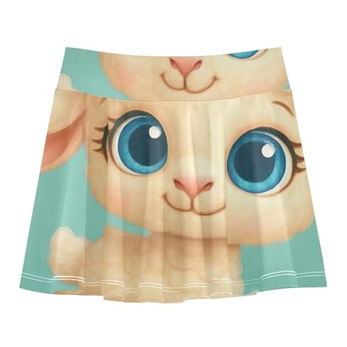 Toddler Tennis Skirts Cute Cartoon Lamb Green Girls' Shorts Athletic Skorts Toddler Girl Skort 4t
