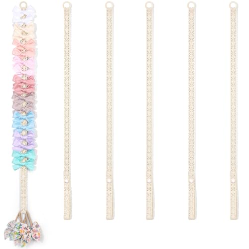 POVETIRE 6PCS Hair Bow Organizer, Clips Storage Holder for Girls, Baby Headband Accessories Display Wall Hanging for Nursery Decors