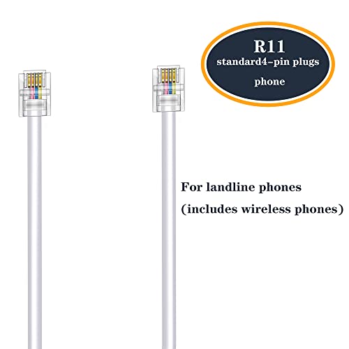 Ubramac 3Pack Phone Telephone Extension Cord 15FT Cable Line with Standard RJ11 6P4C Plugs for Landline Phone and Fax (15F, White,) - image 5