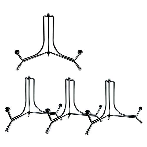 IPOW 4 Pack 4 Inch Plate Display Stand, Upgraded Anti-Slip Iron Black Easel Display Stand for Picture Frames, Decorative Plates and Artworks