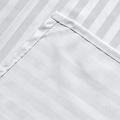 Easy Home Long Soft Microfiber 100% Polyester Fabric Solid Shower Curtain Liner For Bathroom Showers And Bathtubs, Decorative Embossed Striped Pattern Texture,Water Repellent,White, 72 X 72 Inches #TOP4