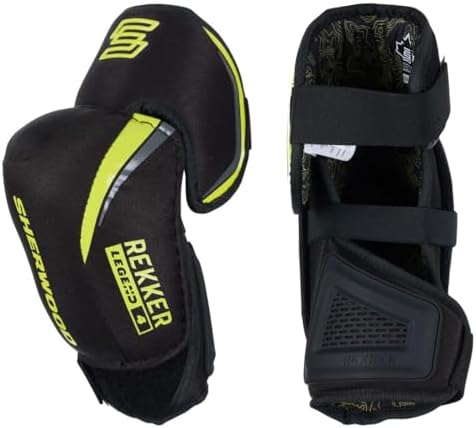 Sherwood Rekker Legend 4 Senior Adult Junior Ice Hockey Elbow Pads, Protective Gear (Senior, Medium)