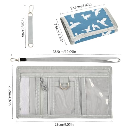 ALAZA Kids Wallets for Boys Girls Toddler Trifold Wallet Children Small Pigeon Blue with Zipper Coin Pocket3