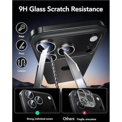Image of FabeKee Tempered Glass Camera Lens Protector For Motorola Edge 70 Fusion 9H Hardness, Full Coverage Anti Scratch Camera Metal Ring Black