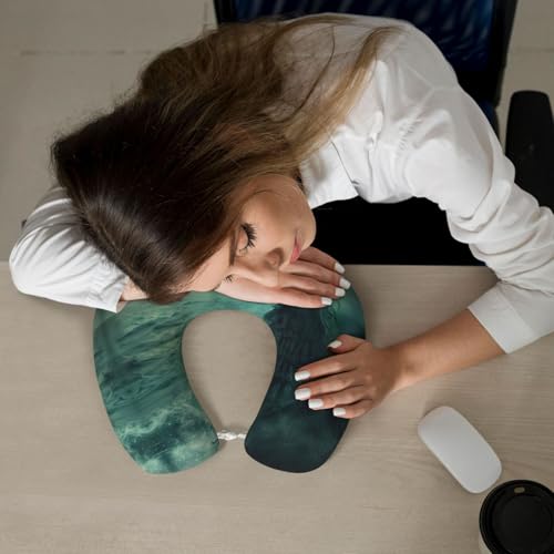 Almohada de viaje con espuma viscoelástica negra miniatura 7