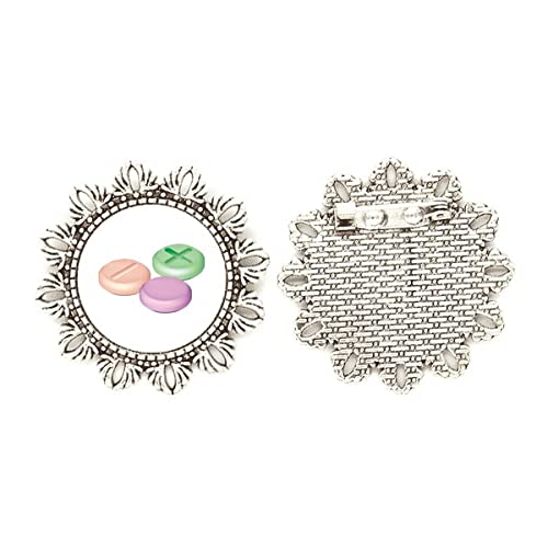 Broche de plata con diseño de flores artesanal en formato medium