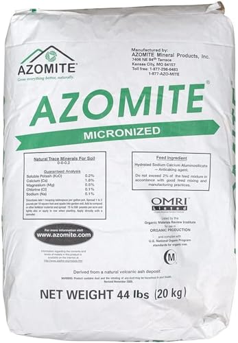 AZOMITE Micronized 44lb Bag - Natural Soil & Trace Minerals - OMRI Listed