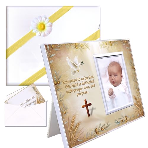 Baby Dedication Picture Frame Keepsake – Faith-Inspired Christian Gift from
