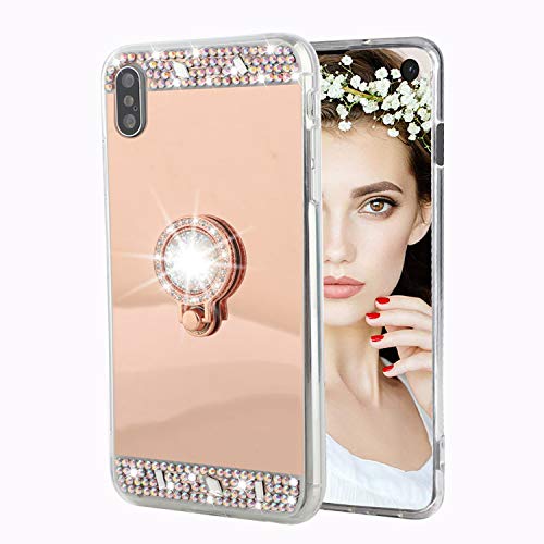 LEECOCO LG V20 Case Silicone Bling Diamond Glitter Mirror Makeup Crystal Mirror Makeup
