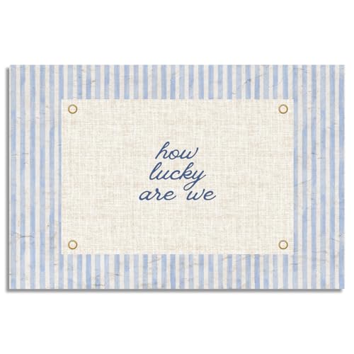 Jiaoweibao How Lucky Are We Canvas Wall Art, Navy Blue