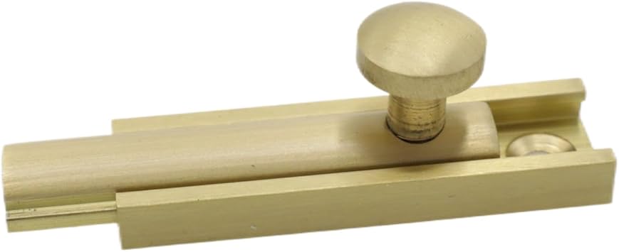 2 Inch Solid Copper Surface Bolt with Screws, Gold