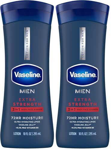Image of Vaseline Men Healing Moisture Hand and Body Lotion Extra Strength 10 oz (Pack of 2)