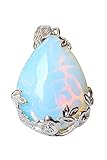 colgante piedra jade verde 100% nuevo TOOGOO(R) Mujeres angel Lagrimas Agua Gota Semi-Preciosas Piedras Colgante - opalo