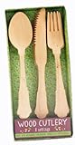 Party Partners Design 24-Piece Disposable Natural Birchwood Cutlery Set