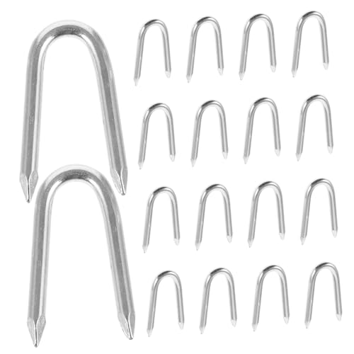 UKCOCO 150pièces Clous u pour Fixation De Clôtures Piquets De Jardin Clous Galvanisés pour Stabiliser Et Irrigation