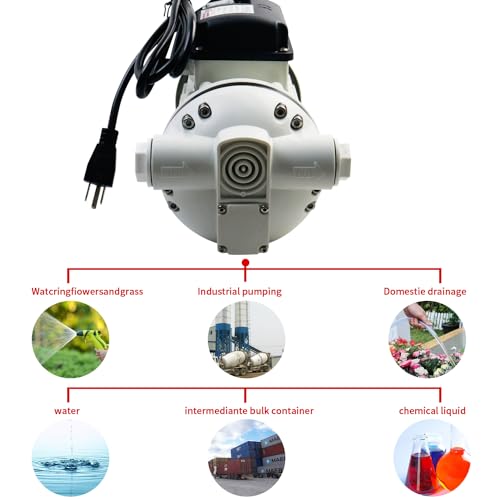 Image of AC 110V-120V DEF Transfer Pump for Diesel Exhaust Fluid (DEF) Drum Compatible American Plug, Diaphragm Irrigation Self priming Electric water pump 10.6 GPM 23PSI,14.3lb, Lift 11m,Power 350W