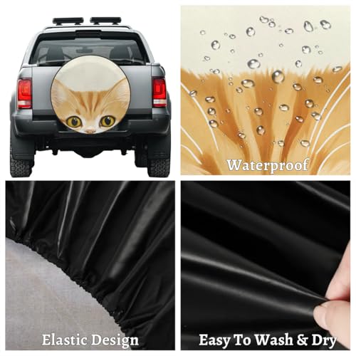 Image of Spare Tire Cover for RV Trailer, Funny Cats Tire Covers Universal Fit for Travel Trailer Camper Jeep RV SUV Truck Waterproof Wheel Cover (16 inch for Diameter 29 inch - 31 inch)