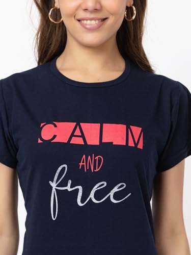 Image of New Crush Women Cotton Printed Regular Fit T-Shirts /Top /Long Night Wear T-Shirt for Women's & Girls (Pack of 2)