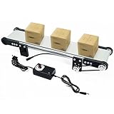 DC 12V Electric Desktop Conveyor Belt, 116RPM Adjustable Mini Conveyor Belt with Speed Controller for Small-Scale Material Production Packaging Friction Experiment, 19.7” x 3.9”