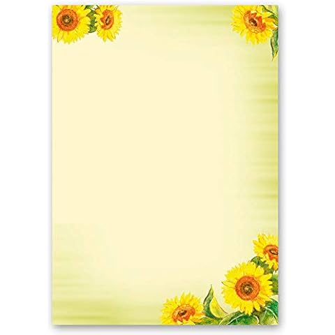 20 Sheets Motif Letter Paper! Flowers & Petals Sunflowers DIN A4 - Paper-Media Cover