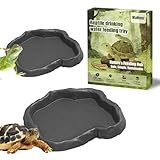 MaNeaz 2 Piezas Reptiles Bandeja De Agua Cuenco De Agua Para Terrario Comedero Y Bebedero Para Reptiles Ideal Para Geckos Serpientes Y Pequeños Reptiles（gris）