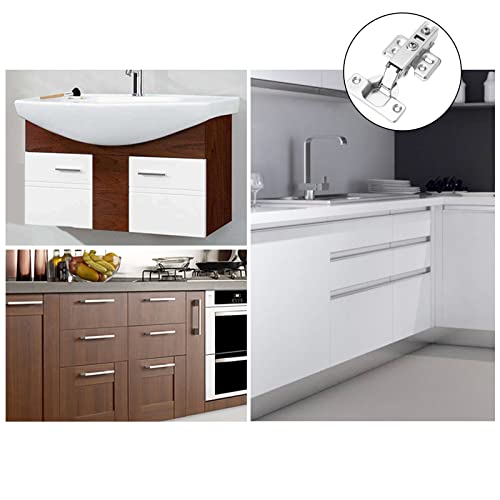 4 Pcs Inset Soft Close Kitchen Cupboard Hinges - Cabinet Hinges for Cupboard Doors & Wardrobe Doors (35mm) - Image 3