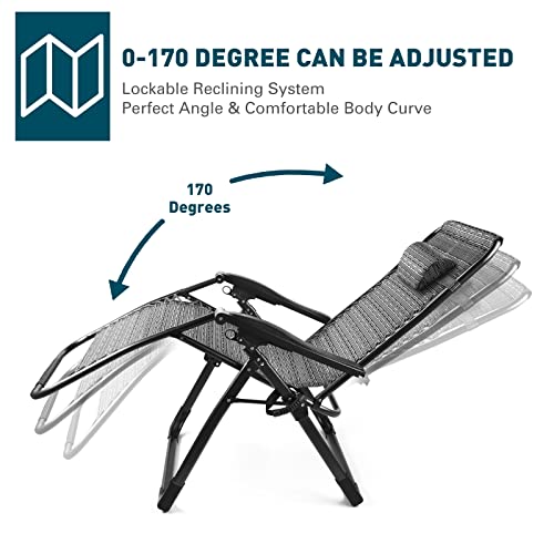 Fitnessclub Zero Gravity Chair, 350Lbs Capacity Heavy Duty Folding Lounge Chairs With Cup Holder Tray And Carry Rope For Lawn Patio Beach Outdoor- Xl Oversize #TOP3