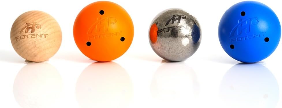 Potent Hockey Stick Handling Trainer Balls (4 Pack) - Weighted Set for Hockey Training, Equipment for Indoor & Off-Ice Practice - Enhance Skills, Speed, & Reaction Times