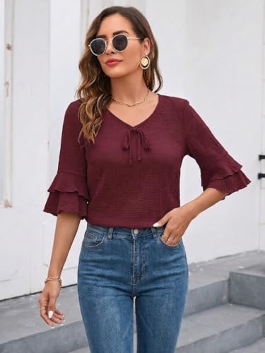 Image of TOPLOT Women's Top | Stylish Shirt Design | Comfortable Western Top| Easy Movement Structure | Trendy Look Styling | Versatile Perfect for Casual & Everyday Fashion (5231)