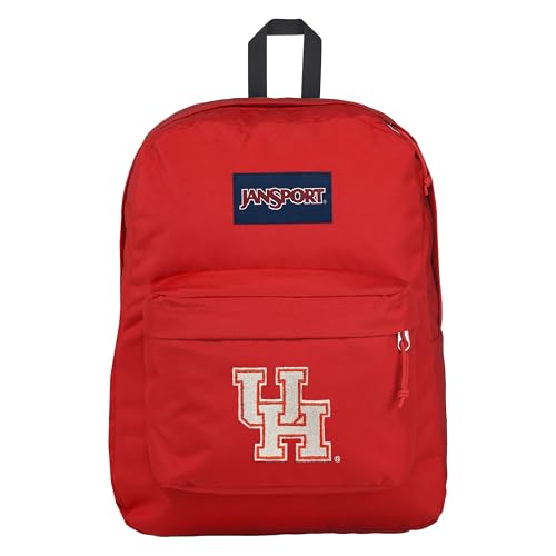 Image of JanSport NCAA Officially Licensed Backpack, Houston Cougars, Superbreak Plus with Padded 15'' Laptop Sleeve, Spacious Computer Bag for Men & Women, Durable Daypack with Bottle Pocket, Red Tape